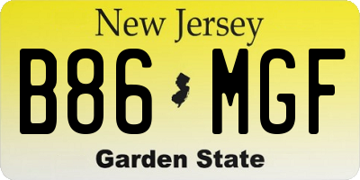 NJ license plate B86MGF