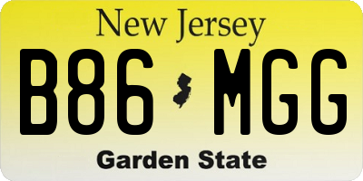 NJ license plate B86MGG