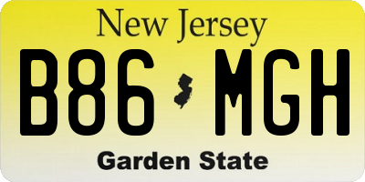 NJ license plate B86MGH