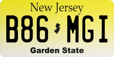 NJ license plate B86MGI