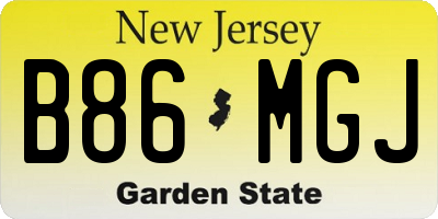 NJ license plate B86MGJ