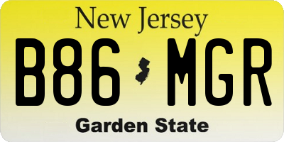 NJ license plate B86MGR
