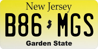 NJ license plate B86MGS