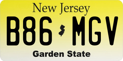 NJ license plate B86MGV