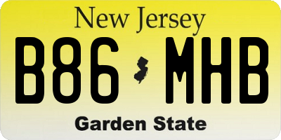 NJ license plate B86MHB