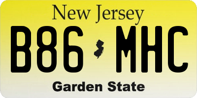 NJ license plate B86MHC