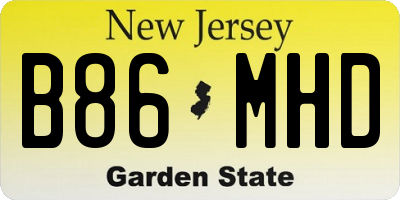 NJ license plate B86MHD