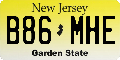 NJ license plate B86MHE
