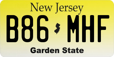 NJ license plate B86MHF