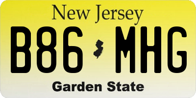 NJ license plate B86MHG
