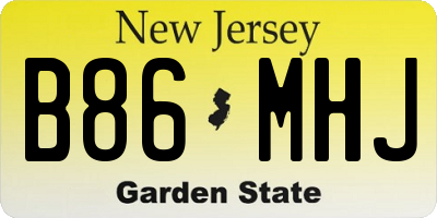 NJ license plate B86MHJ