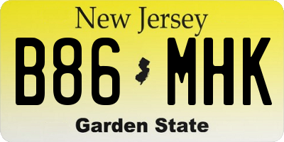 NJ license plate B86MHK