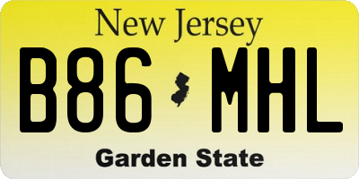 NJ license plate B86MHL