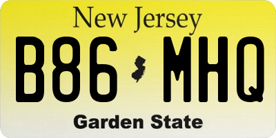 NJ license plate B86MHQ