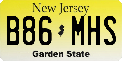 NJ license plate B86MHS