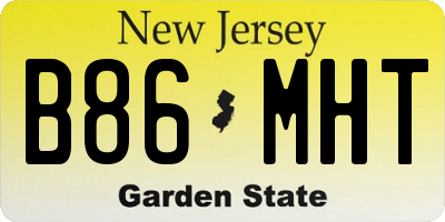 NJ license plate B86MHT