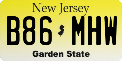NJ license plate B86MHW