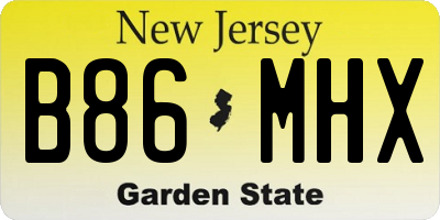NJ license plate B86MHX