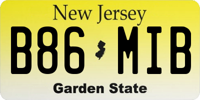 NJ license plate B86MIB