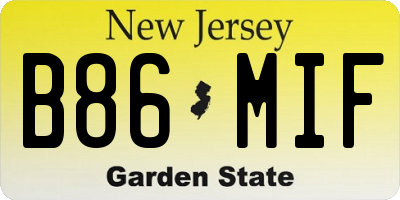 NJ license plate B86MIF