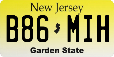 NJ license plate B86MIH