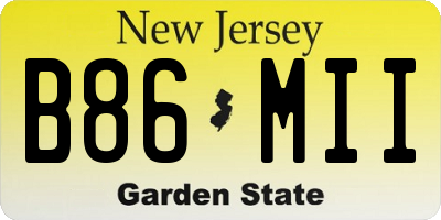 NJ license plate B86MII