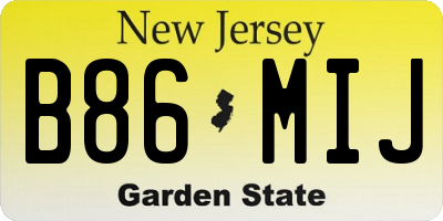 NJ license plate B86MIJ