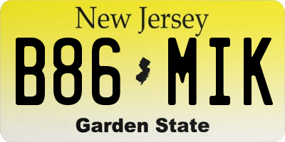 NJ license plate B86MIK