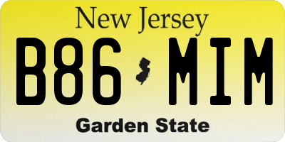 NJ license plate B86MIM