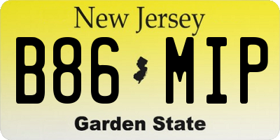 NJ license plate B86MIP