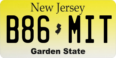 NJ license plate B86MIT