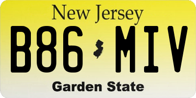 NJ license plate B86MIV
