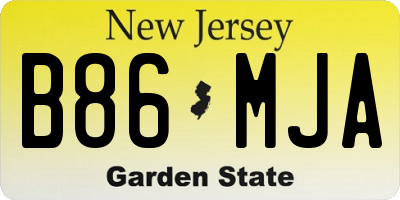 NJ license plate B86MJA