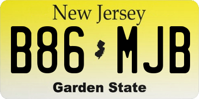 NJ license plate B86MJB