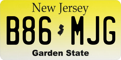 NJ license plate B86MJG