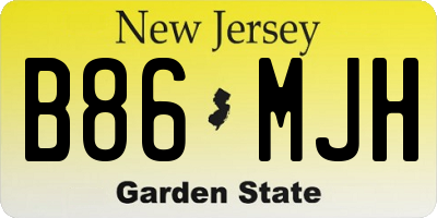 NJ license plate B86MJH