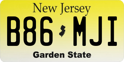 NJ license plate B86MJI