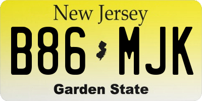 NJ license plate B86MJK