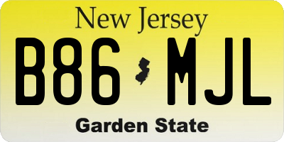 NJ license plate B86MJL