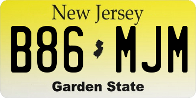 NJ license plate B86MJM