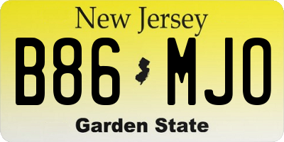 NJ license plate B86MJO