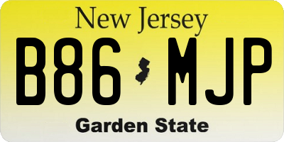 NJ license plate B86MJP