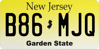NJ license plate B86MJQ