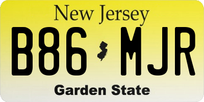 NJ license plate B86MJR