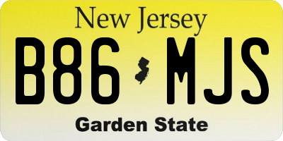 NJ license plate B86MJS