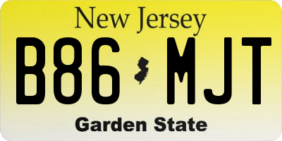 NJ license plate B86MJT