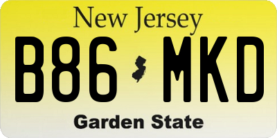 NJ license plate B86MKD