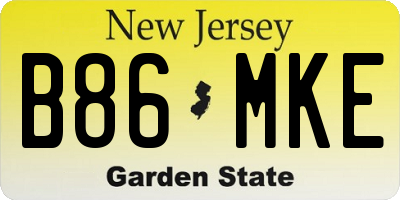 NJ license plate B86MKE