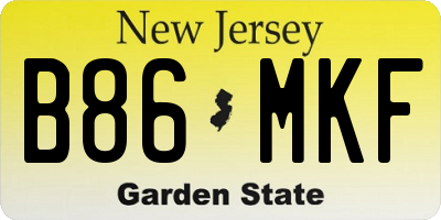 NJ license plate B86MKF