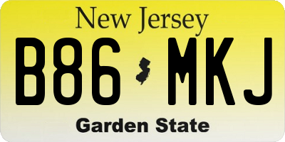 NJ license plate B86MKJ